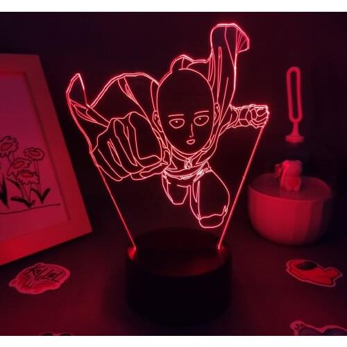 3D Lamp Anime One Punch Man Figure Saitama Bald Hero RGB Led USB Night Lights Colorful Birthday Gifts Manga Bedroom Table Decor