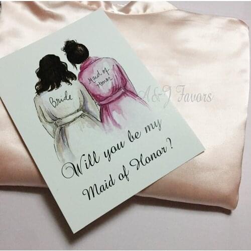 5pcs lot Personalized Will you be My Bridesmaid Matron Maid of honor invite cards Wedding Hen bachelorette party Invitations