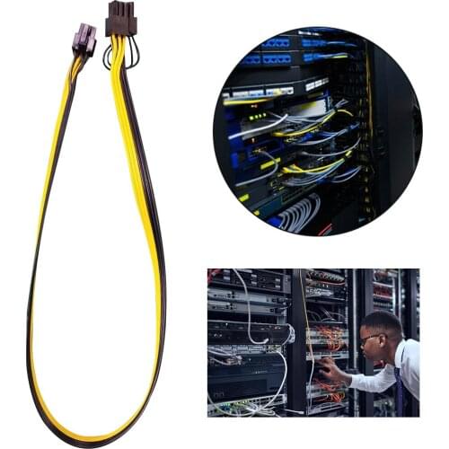 6PCS 1007 18AWG PCI-E 6pin Female To Dual 8pin(6+2) Y-Splitter F/M Adapter GPU Video Card Power Adapter Cable