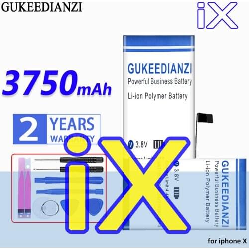 High Capacity GUKEEDIANZI Battery iX 3750mAh For Apple iPhone X iPhoneX