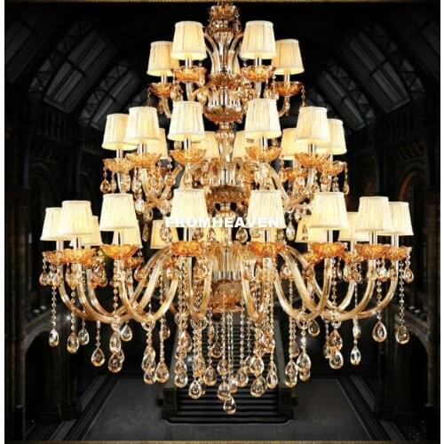 Free Shipping D120cm 30L crystal Luxury Cognac/Amber Color Light K9 Fashion Chandelier Crystal Top Grade K9 Chandelier Lighting
