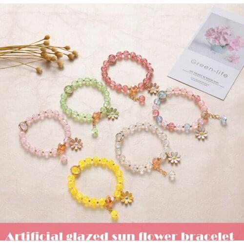 Bracelet with Sunflower Small Daises Imitation glass Jewelry Gifts for Girls NYZ Shop