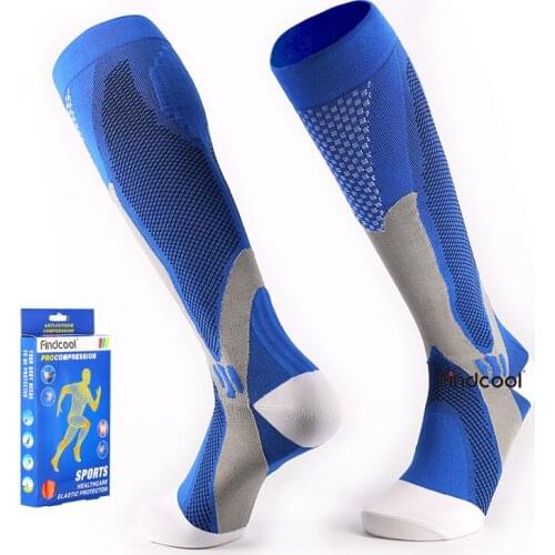 Findcool Compression stockings Running basketball football socks Nylon Anti-swelling stretch Outdoor sports compression socks