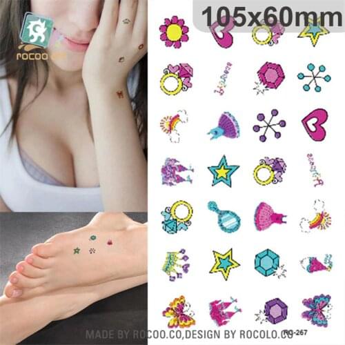 Harajuku waterproof temporary tattoos for girl cute Jewelry cartoon design flash tattoo sticker Free Shipping RC2267