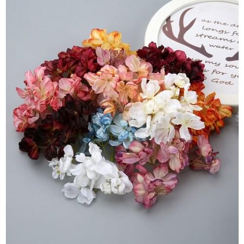 5PCS 8CM Artificial Hydrangea Flower Heads For Home Christmas Party Decor DIY Wedding Decoration Alphabet Flower Floral Wal