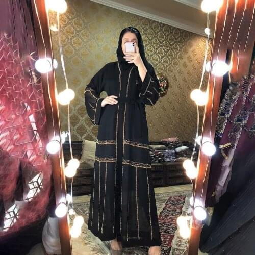 Muslim Hijab Women Abayas Dubai Caftan Robe Woman Jalabiya Turkish Dresses Diamond Gown Islam