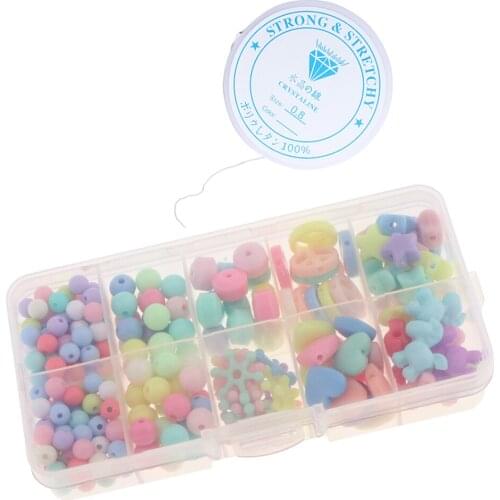 260pcs Colorful Acrylic Beads Set Accessory For Kids Craft Necklace Bracelet