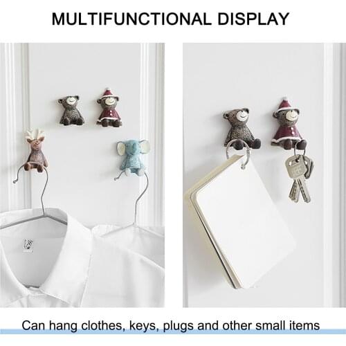 Wall Hanging Hook 7 Cartoon Animal Novel Hook Can Be Put Up To Increase Lively Atmosphere Key Hook Hanger Rack Wall Decoration