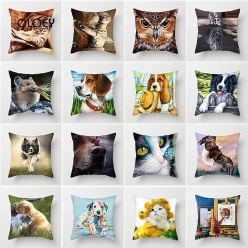 Animal Pattern Cat and Dog Cushion Cover Home Bedroom Hotel Car Seat Decoration Cushion Cover Soft and Comfortable Wedding Gift
