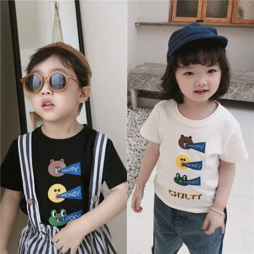 Tonytaobaby New Summer Clothes New Boys and Girls Cute Cartoon Print Cotton Short Sleeve T-shirt