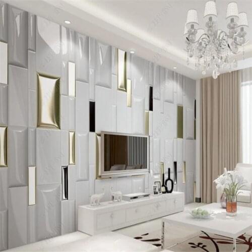 Beibehang Block geometry landscape wallpapers for living room TV background white wallpaper sofa mural wall covering