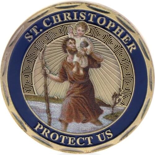 St. Christopher Patron Saint Of Travelers Commemorative Challenge Coin Collection Gift