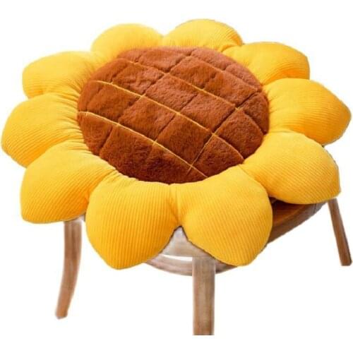 40/50/70cm Stuffed Sunflower Chair Cushion Soft Car Head Pillow Flower Shape Seat Girly Room Sofa Decor Gift for Girl Birthday