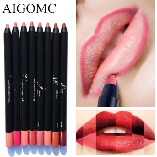 8Pcs/Set Lip Liner Professional Waterproof Long Lasting Pigments Sexy Lipstick Smooth Natural Charming Contour Makeup Tools