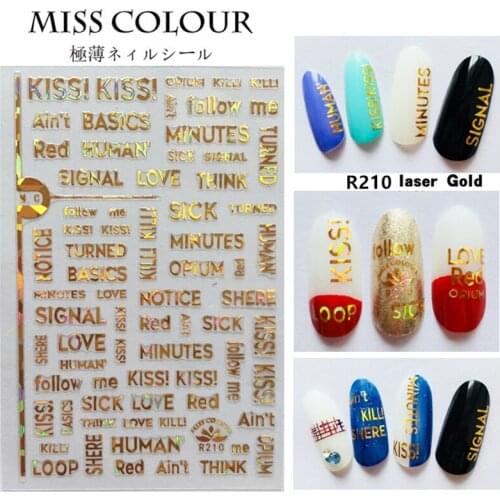 Word and symbol and line Nails Strip smile Lines 3D Adhesive Decal Wave Nail Art Foil Slider Design Tape Manicure Design