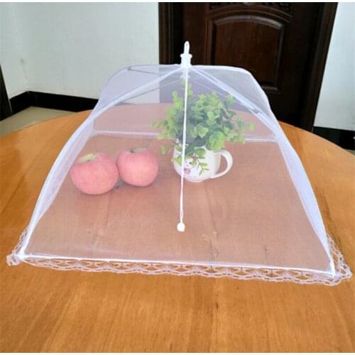Washable Mesh Food Cover Foldable Household Food Umbrella Picnic Barbecue Party Anti Fly Mosquito Net Tent Kitchen Gadgets