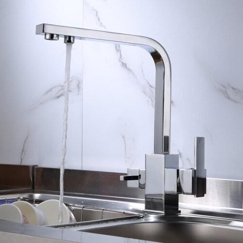LIUYUE Filter Kitchen Faucets Chrome Brass 360 Rotation Kitchen Faucets With Water Purification Feature Kitchen Mixer Sink Taps