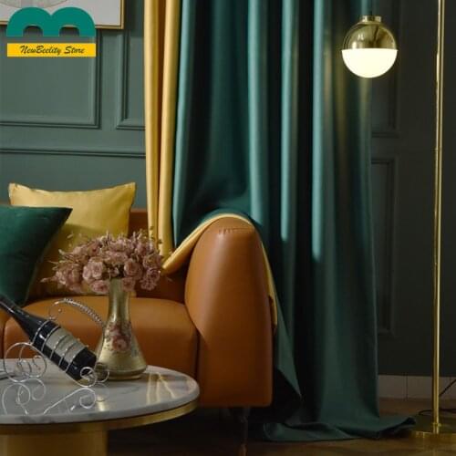 Modern Nordic Curtain for Living Room Luxury Simple Thick Satin High-end Gloss Soft Imitation High-precision Custom Curtains