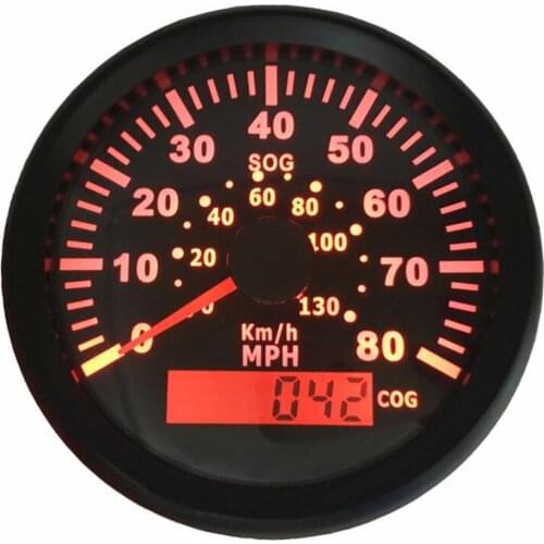 1pc 0-130km/h GPS Speedometers 85mm Speed Milometers 0-80MPH 9-32V Stainless Steel 316L Bezel Devices for Auto with GPS Antenna