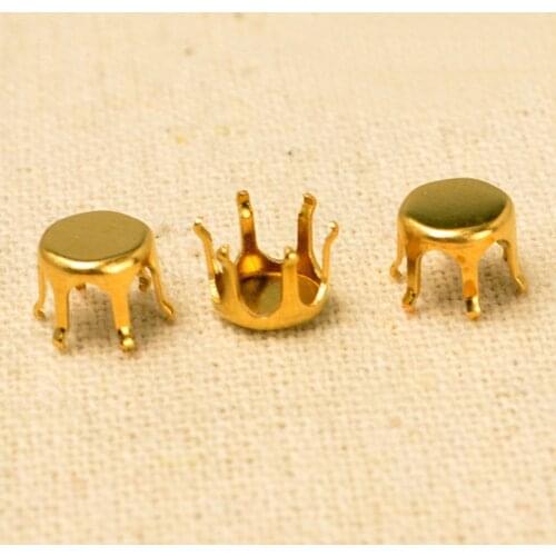 4/5/6/7/8/10/12/14mm Round Raw Base Setting Original Brass Blank Tray For Jewelry Making