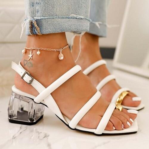 Women Sandals 2021 Fashion Women Heels Sandals Summer Shoes Women Plus Size Casual Heels Shoes Female Peep Toe Sandalias Mujer