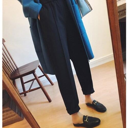 Female Autumn High Waist Slim Trousers Winter Thicken Women Warm Pencil Pants Wool Pants