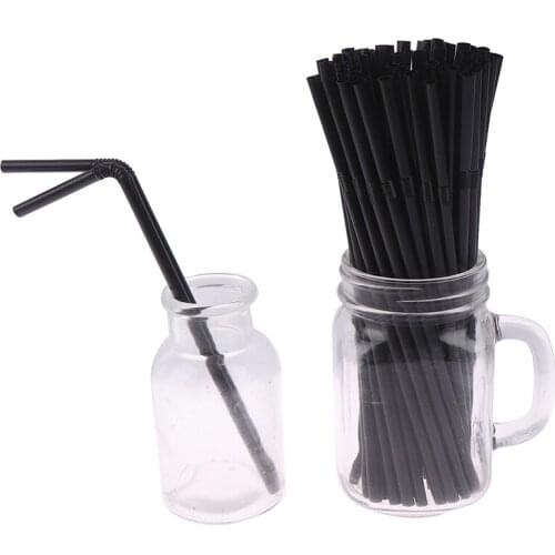 100 Pcs Flexible Straws Birthday Wedding Party Event Supplies Decorative Bubble Tea Cocktail Party Straws Kitchen Gadget