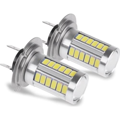 2Pcs DC 12V 18W Car H7 LED Headlight Bulbs 6000K 500LM SMD 5630 White LED Fog Light