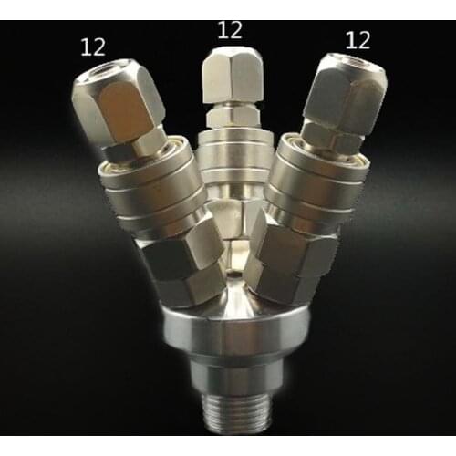 3 Ways 1/2" BSP Male C Type Air Hose Quick Coupler Socket Connector High Quality Self-locking & Male Plug Tube 12mm