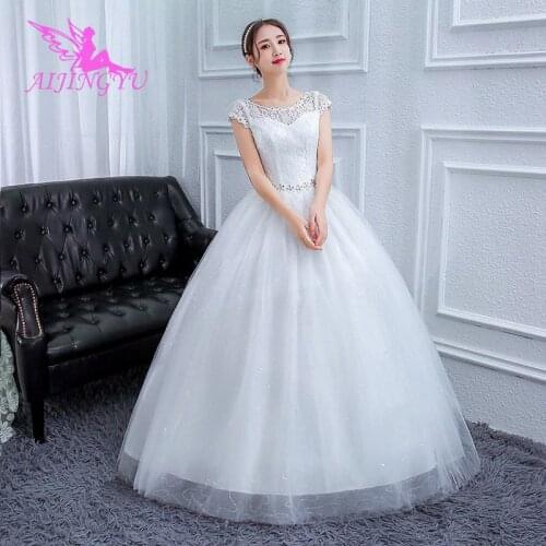 AIJINGYU 2021 2020 beautiful Customized new hot selling cheap ball gown lace up back formal bride dresses wedding dress FU230