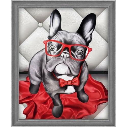 Full Square Round Drill 5d Diy Diamond Painting French Bulldog Diamond Embroidery Dog Handmade Mosaic Art Home Decoration