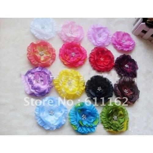 100pcs 4'' peony Gerber Peony b aby hair bows Childrens clip girl flowers bands 50pcs hottest sale