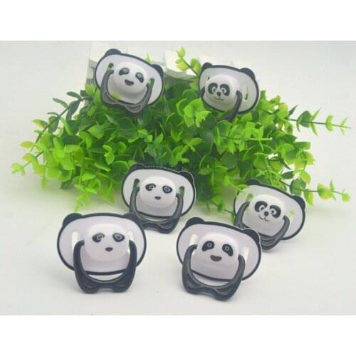 DHL 200pcs Panda Nipple Pacifier Baby Food Grade PP Silicone Soother Toddler Orthodontic Nipples with Ring Teether Baby Pacifier