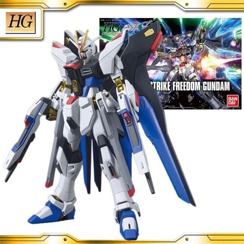 Original BANDAI 13cm GUNDAM Anime HG HGCE /144 ZGMF-X20A Strike Freedom Gundam Action Figures Collection PVC Model Toys