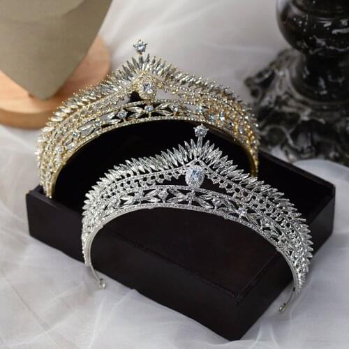 Elegant European Crystal Brides Tiaras Headpieces Bridal Headbands Wedding Hair Accessory Prom Head Wear