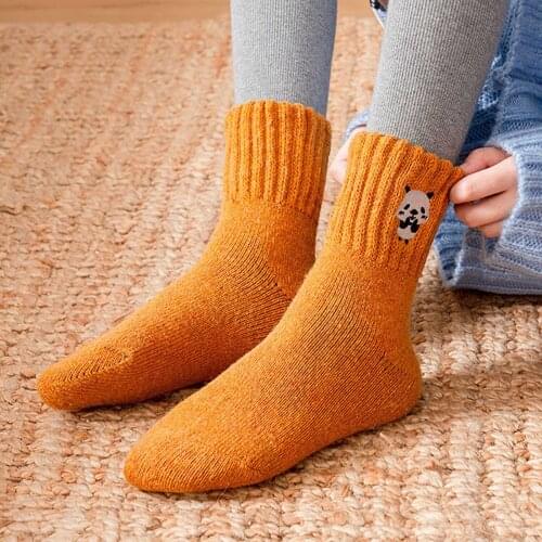 Hot Sale Lovely Animals Panda Cat Dog Print Socks Fashion Winter Keep Warm Women New Arrivals Thick Socks Floor Non Slip Socks#3