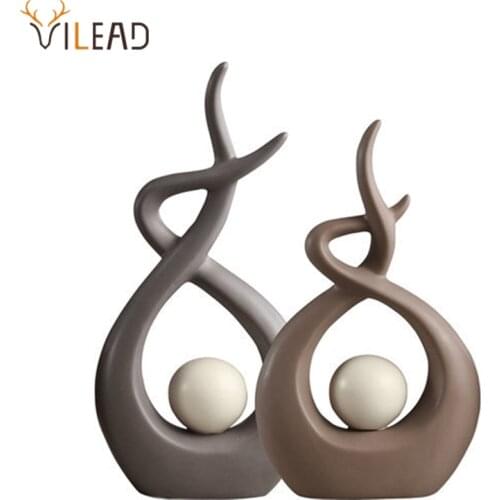 VILEAD Ceramic Abstract Figurines Miniature Statues Nordic Creative Table Desktop Home Living Room Decoration Accessories Gifts