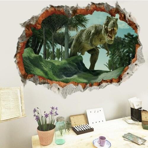 Movie Jura-ssic Park Dinosaur Animal Wall Stickers For kids Rooms Bedroom Home Decor 3d vivid Wall Decals pvc Mural Art Poster