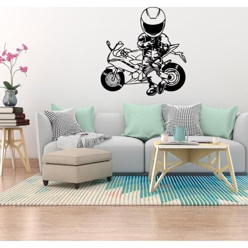 Beauty Motorcycles Family Wall Stickers Mural Art Home Decor For Living Room Bedroom Decoration Accessories