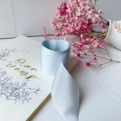 4mm-36mm lighter blue 100% pure silk embroidery ribbon wedding ribbon thin taffeta high quality silk ribbon Handcraft