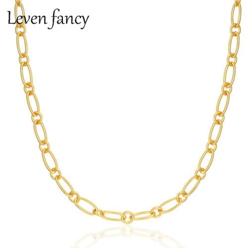 925 Sterling Silver Heavy Duty 18K Gold Choker Chain Necklace Finished Chain For DIY Jewelry Women Simple Necklaces 2 designs