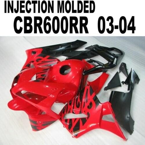 Black Fairings for Honda CBR600 2003 2004 ( Red black ) Fairing kit cbr 600 2003 2004 lI06