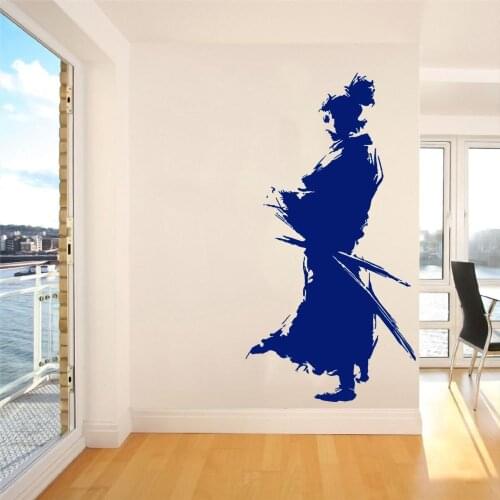 Lonely Samurai Japanese Warrior Wall Decal Anime Sticker For Home Living Room Decoration Removable A002233