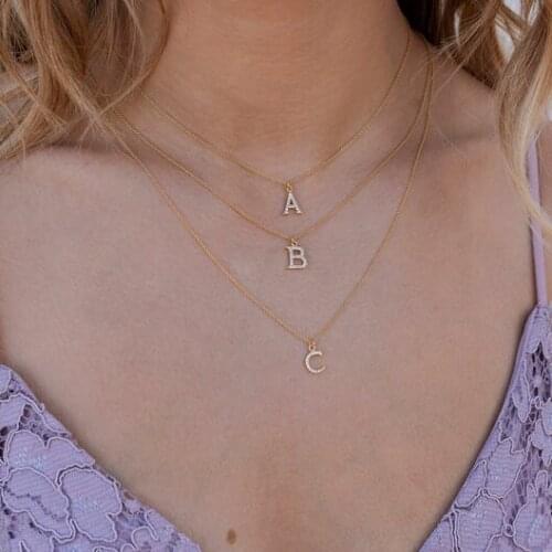 Zircon Name Initial Tennis Letter Necklaces Bracelets & Pendant Gold Color Hip Hop Jewelry for Women Men Valentines Day Gifts