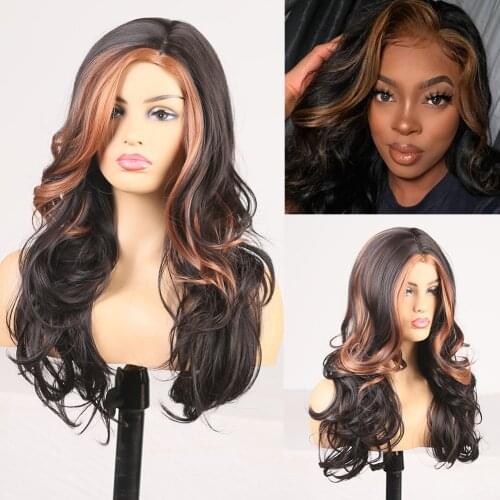 Ombre Wig Synthetic Body Wave Cosplay Wig for Women Girls Heat Resistant Fiber Hair Synthetic Wig Replacement