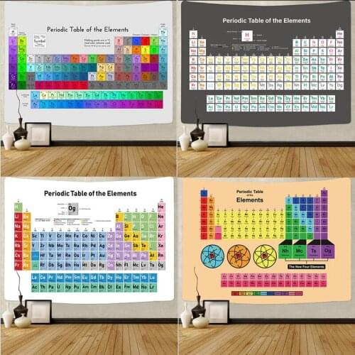 Periodic Table Of Elements Chemistry Wall Décor Wall Decor Wall Art Tapestry Curtain Blanket Bedding Sheet Scarf Wrinkle-Resista