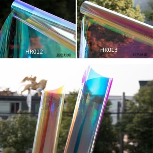 HOHOFILM 1.37x10m Rainbow Effect Window Film Dichroic Rainbow Iridescent Glass Film Window tint for Building Store 54''x33ft