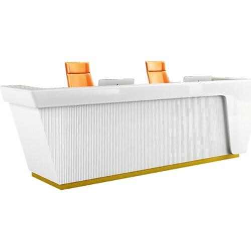 Company front desk creative paint simple modern office front desk reception desk service desk cashier bar