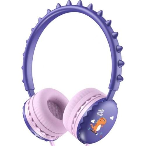 Wired Headphone 3.5mm Cartoon Cute Dinosaur Over Ear Headset Boy Girl Mobile Phones Earphones