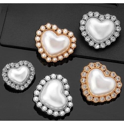 3PCs Heart Buttons for Clothing Snaps for Clothes DIY for Sewing Accessories Needlework Overcoat Suit Sweater Decorative Buttons